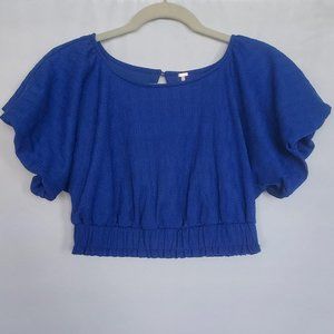 Free People Women’s Top/Blouse/Crop Top Blue Size X-Small